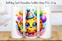 Birthday Food Character Tumbler Wrap PNG 20 oz Product Image 1
