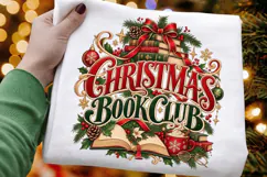 Christmas Book Club Vintage Stack of Books PNG - Cozy Product Image 3