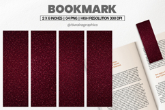 Maroon Glitter Bookmark PNG, Bookmark Sublimation Product Image 1