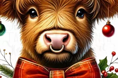 Howdy Highland Cow with Red Christmas Coquette Design Product Image 5