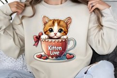 Valentines Day Kitty Cups Clipart PNG Product Image 1