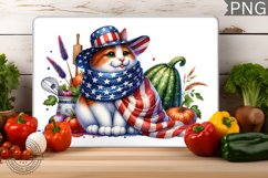Cat kitchen Cutting Board - Patriotic Cutting Board Product Image 1