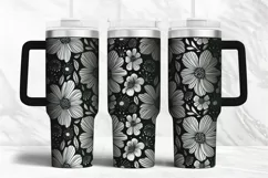 40oz Tumbler laser svg Daisy wrap | Flowers wrap design Product Image 2