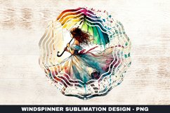 Girl with umbrella Wind Spinner Sublimation Design Product Image 1