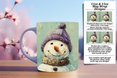 Snowman Holiday Mug Wrap Winter 11oz 15oz Sublimation Product Image 1