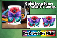 Radiant dreams 11oz 15oz mug wrap, Butterfly Product Image 1