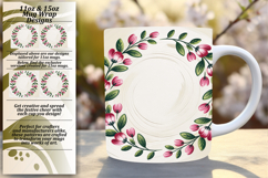 LUXURIOUS 11oz PNG Mug Wrap Template , Flowers Product Image 1