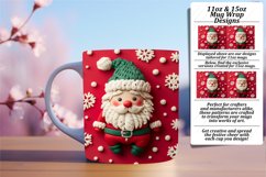 3D Holiday Santa Claus Mug Wrap Sublimation 11oz 15oz Product Image 1