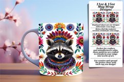 Blooming Raccoon Mug Wrap for 11oz/15oz Sublimation Product Image 1