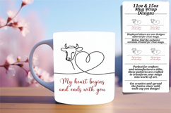 VIBRANT 11oz Mug Wrap PNG Template , Cute Cow Product Image 1
