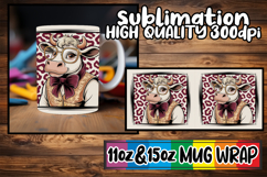 Sweet vibes 11oz 15oz sublimation wrap, Cute Cow Product Image 1