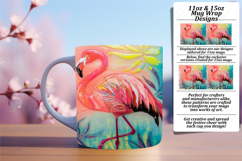Artful 11oz Mug Wrap Png Artwork , Flamingo Product Image 1