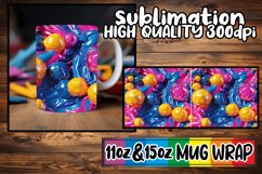 Vibrant Inflated Wonderland: Sublimation Mug Wrap Product Image 1