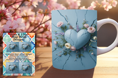 SLEEK 11oz PNG Mug Wrap Artwork , 3D Heart Product Image 1