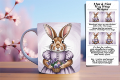 VIBRANT 11oz Mug Wrap PNG Template , Easter Bunny Product Image 1