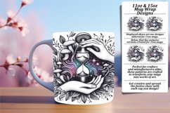 Joyful 15oz Mug Wrap Png Template , Mystic Product Image 1
