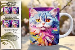 Dynamic Cat Designs: Colorful Mug Wrap Product Image 1