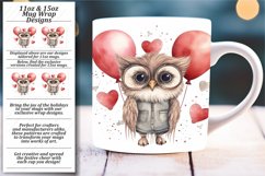 Cozy Love Critters: Watercolor Mug Wrap Sublimation Product Image 1