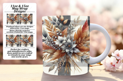 Lovely 15oz Mug Wrap Png Template , Autumn Flower Product Image 1