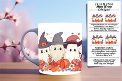 Watercolor Ghost Mug Wrap for Halloween 11oz/15oz Product Image 1