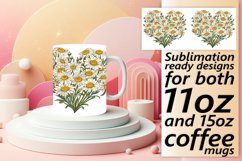 Sublimation Mug Wrap Heart Made of Flowers Product Image 1