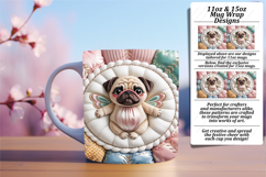 Floral 15oz Mug Wrap Png Design , Holiday Pets Product Image 1