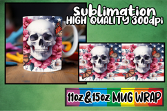 Pure joy sublimation mug wrap, Skull USA Product Image 1