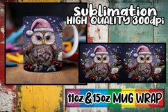 Christmas Owl Mug Wrap Embroidered Holiday 11oz 15oz Product Image 1