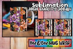 Bold 3D Leopard Flower Mug Wrap Sublimation Designs Product Image 1
