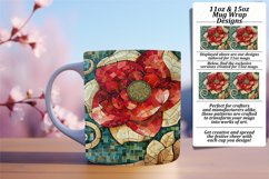 Abstract Floral Mosaic Mug Wrap Design 11oz 15oz Product Image 1