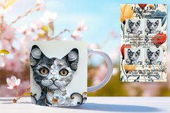 Feline Finesse: 3D Cat Mug Wrap - Sublimation 11oz/15oz Product Image 1