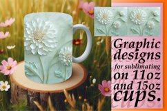 White Flower Elegance: Mug Wrap Sublimation Product Image 1
