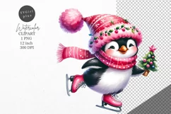 Christmas clipart, Penguin clipart, Winter clipart Product Image 1