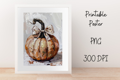 Pumpkin with a Coquette Bow Grandmillennial Style Wall Art Product Image 1