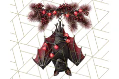 Gothic Christmas Clipart Dark Holiday PNG, Dark Christmas Product Image 2