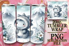 Vibrant Nights 20oz tumbler wrap, Cute Dino Product Image 1