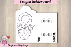 Coloring Card svg, Mothers Day flower, Crayon Holder Card Product Image 3