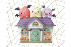 Kawaii Halloween Clipart Cute Kids and Candy Elements Png Product Image 2