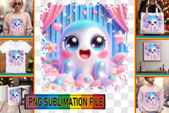Sweet TOTE BAG Art Ideas PNG, 3D Cute Ghost Product Image 1