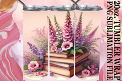 Joyful journeys 20oz tumbler wrap, Book and flower Product Image 1