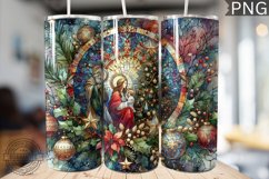 Watercolor Christmas Tumbler Wrap - High Quality 300 Dpi Product Image 1