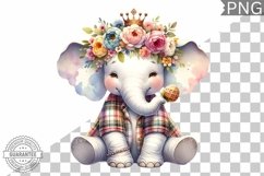 Floral Crown Elephant Sublimation - Clipart Bundle Product Image 14