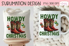 Howdy Christmas sublimation PNG, Western Christmas PNG Product Image 2