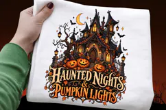 Haunted Nights Pumpkin Lights Haunted House Halloween PNG Product Image 2