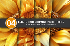 Ornate Gold Filament Digital Paper Product Image 1