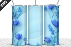 3D Flowers Tumbler Wrap | Sublimation Design | Tumble PNG Product Image 3