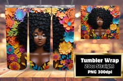 3D Afro Portrait Tumbler Wrap 20oz Sublimation Product Image 1