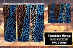 3D Cheetah Glitter Tumbler 20oz Sublimation Product Image 1