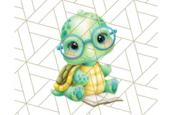 Cute Baby Turtle Clipart, Cute Animals Png Product Image 2