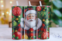 Merry Christmas Santa Tumbler Wrap | Christmas Wrap Product Image 1